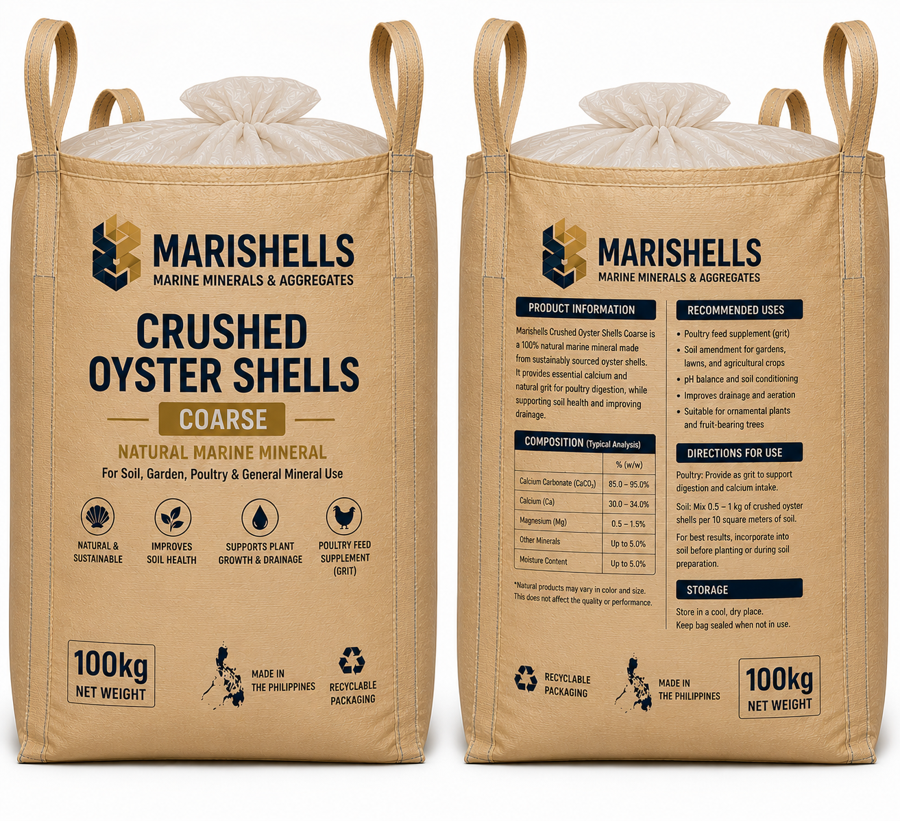 Marishells Crushed Oyster Shells Coarse 1 Kg