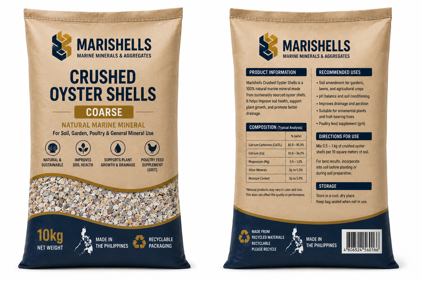 Marishells Crushed Oyster Shells Coarse 1 Kg
