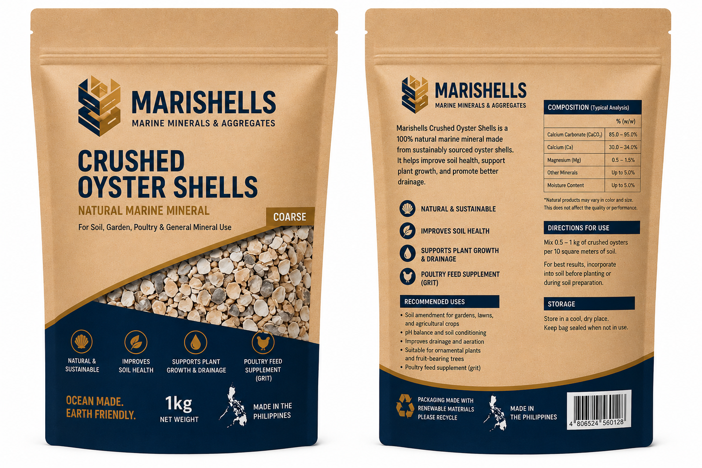 Marishells Crushed Oyster Shells Powder 1 Kg