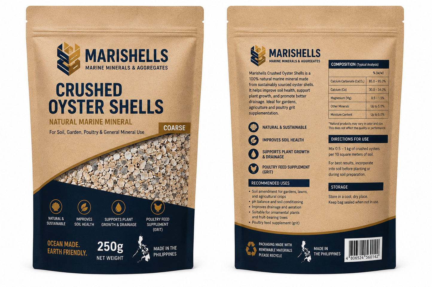 Marishells Crushed Oyster Shells Coarse 1 Kg