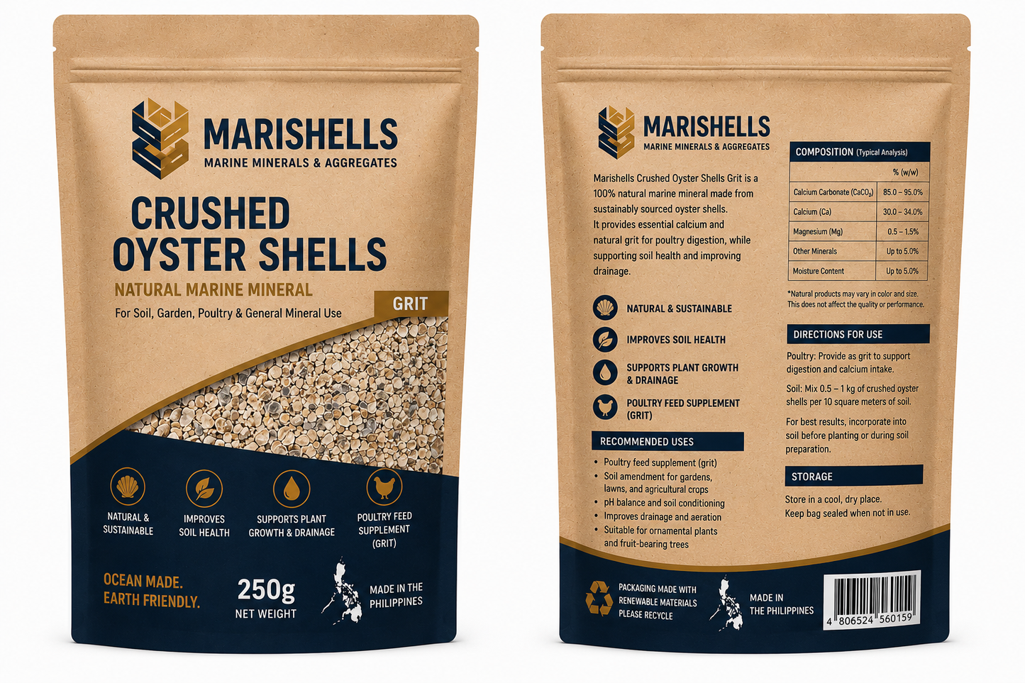 Marishells Crushed Oyster Shells Grit 1 Kg