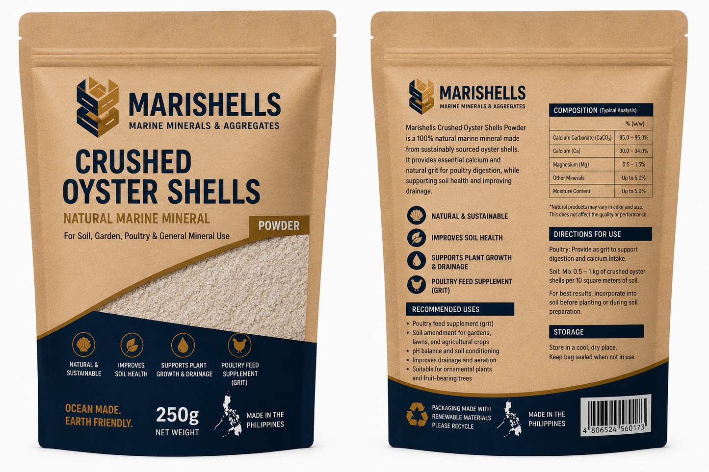 Marishells Crushed Oyster Shells Powder 1 Kg