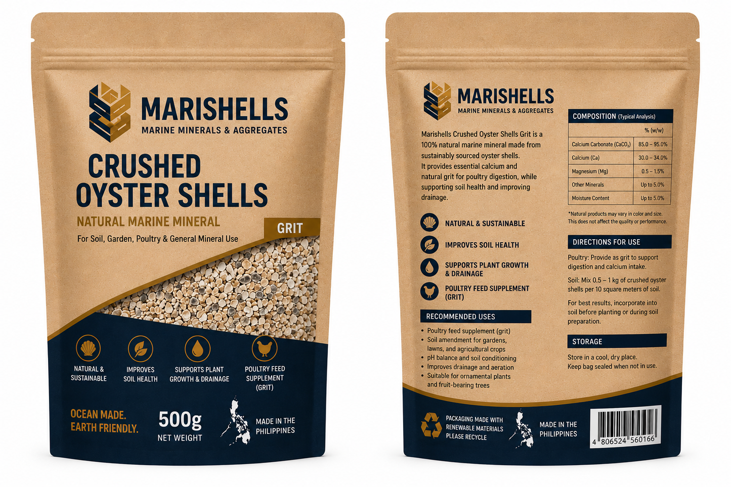 Marishells Crushed Oyster Shells Grit 1 Kg
