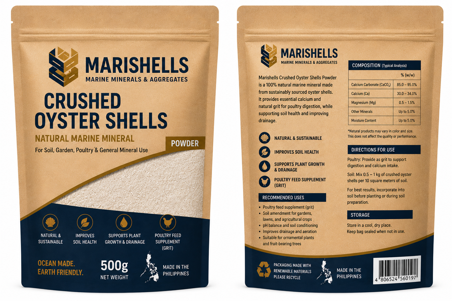 Marishells Crushed Oyster Shells Powder 1 Kg